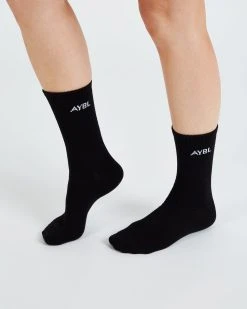 AYBL Everyday Crew Socks (3 Pack) - Black