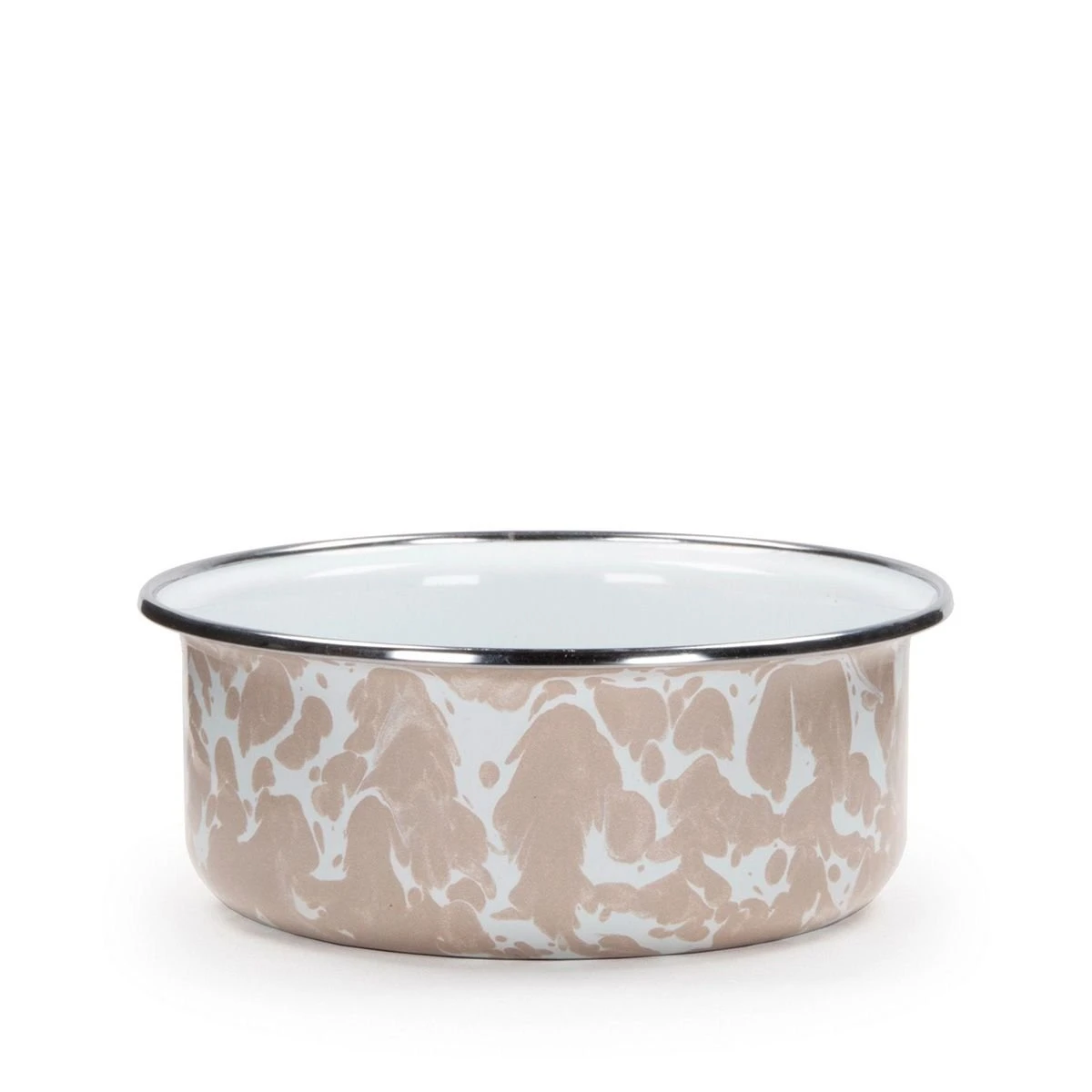 Golden Rabbit Enamelware 14oz Soup Bowls - Set Of 4 | Taupe Swirl - Image 2