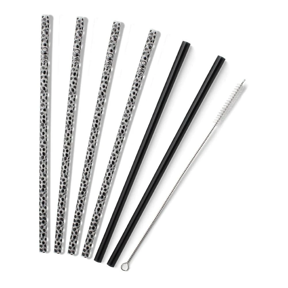 Swig Life™ 10.5" Reusable Straws (Set Of 6) | Spot On & Black - Image 3