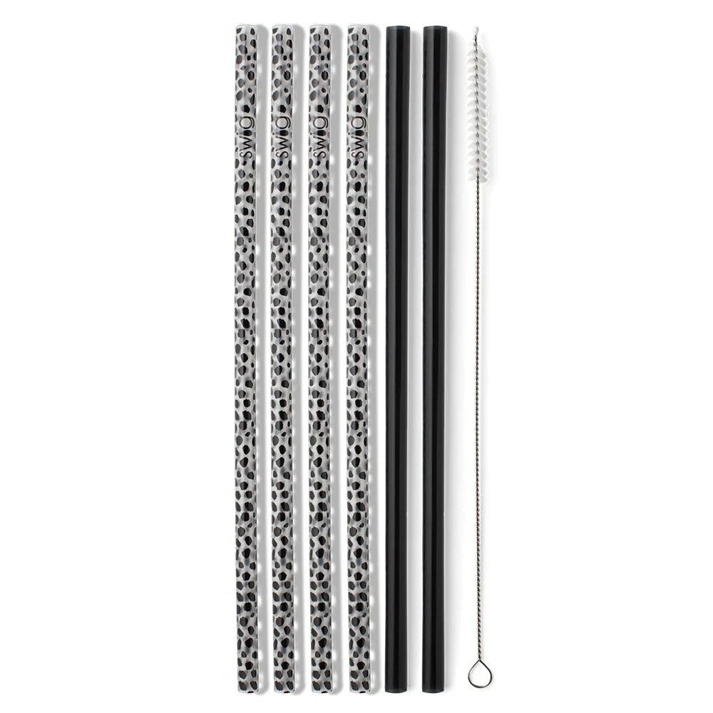 Swig Life™ 10.5" Reusable Straws (Set Of 6) | Spot On & Black - Image 2