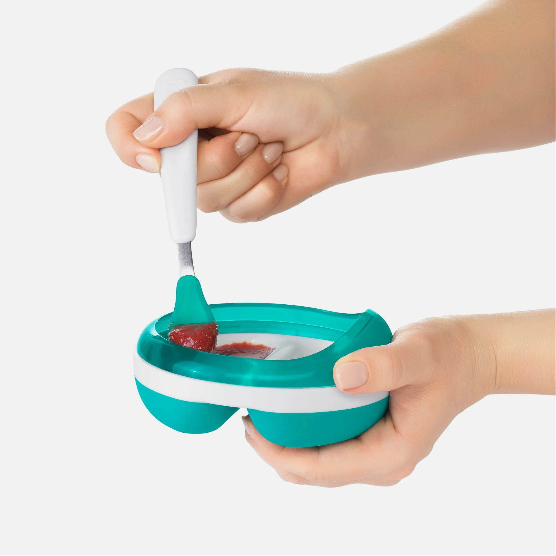 OXO Tot Feeding Spoon Set With Soft Silicone | Teal - Image 3