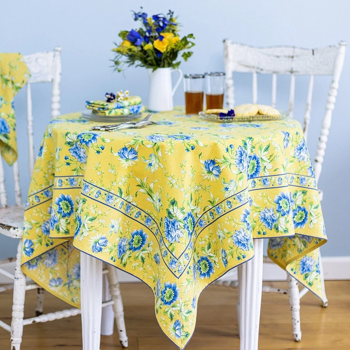 April Cornell 54" X 54" Music Breakfast Tablecloth | Gold - Image 2