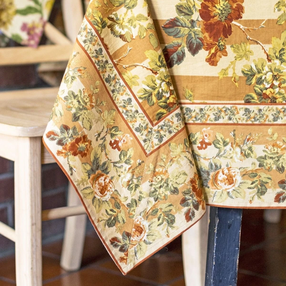 April Cornell 60" X 90" Sonata Stripe Dining Tablecloth | Gold - Image 3