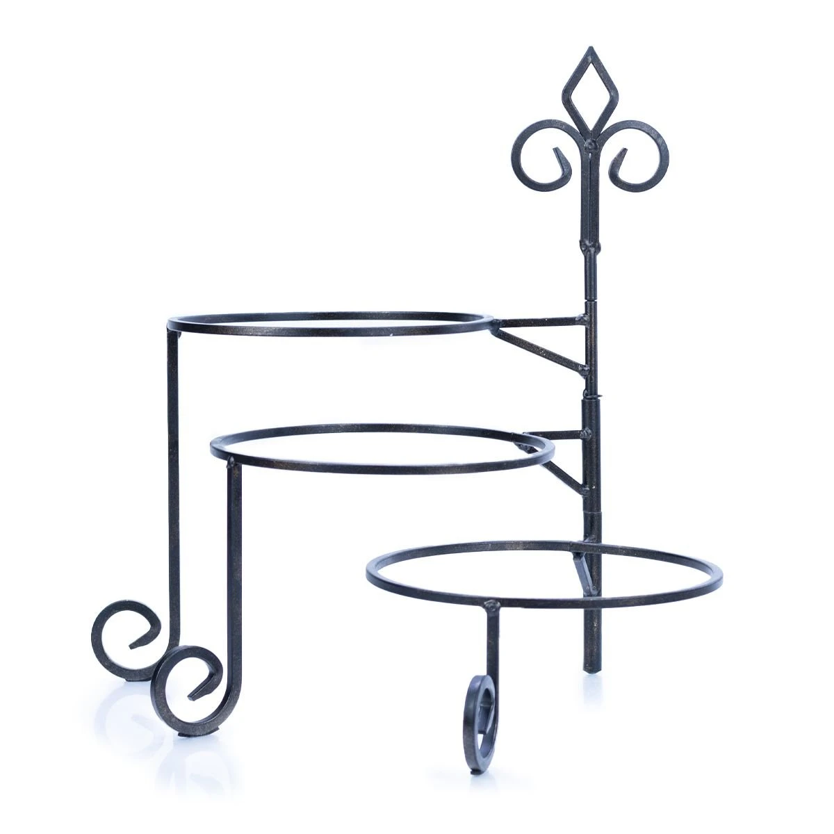 Tripar International Keller 3-Tier Swivel Plate Stand | Mahogany - Image 2