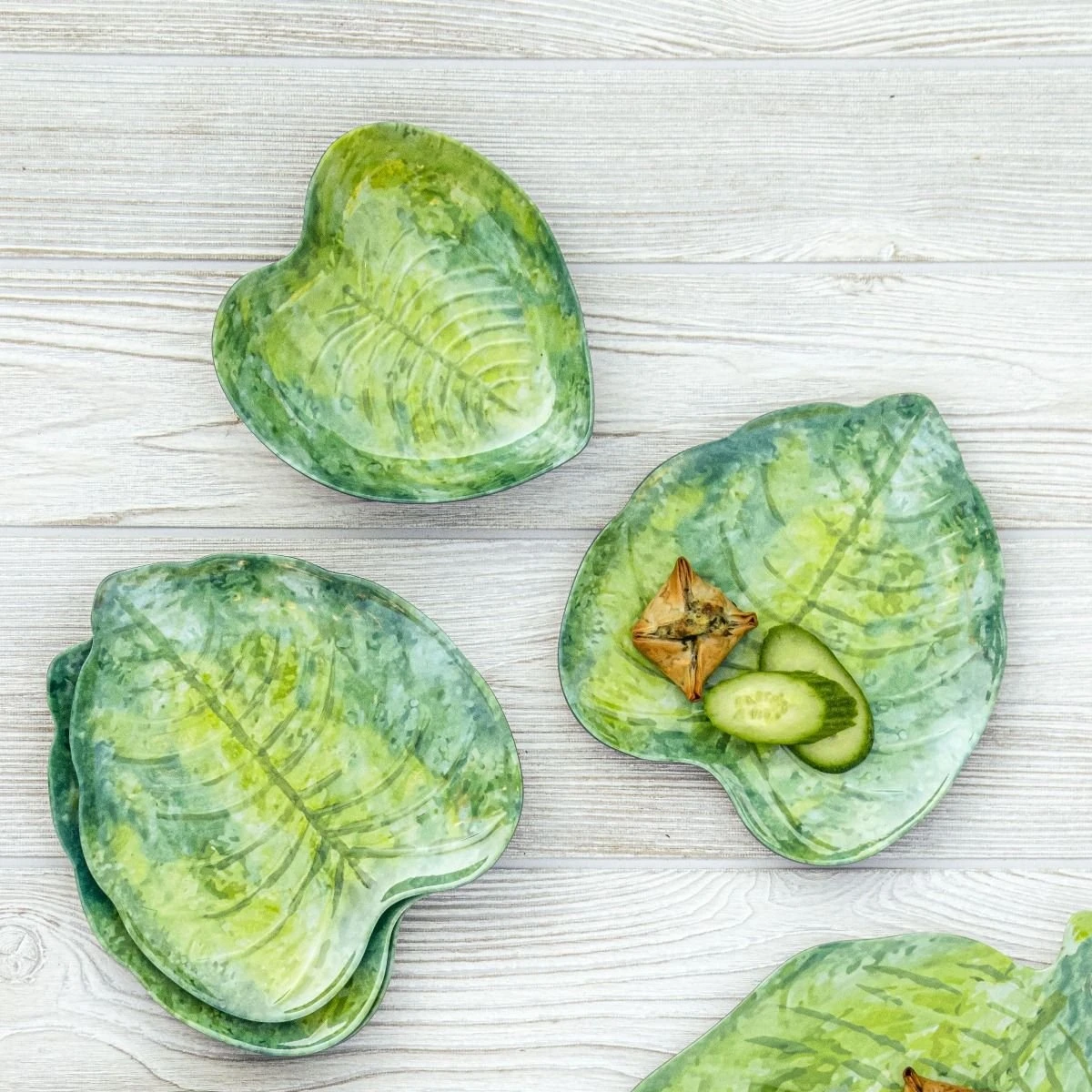 TarHong Palermo Tropical 7" Appetizer Plate | Green Bamboo - Image 2