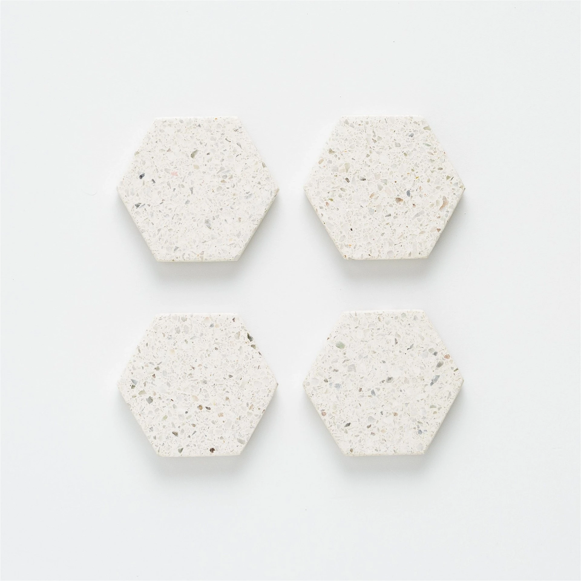 Typhoon Elements Hexagon Coasters (Set Of 4) | Terrazzo Stone - Image 3