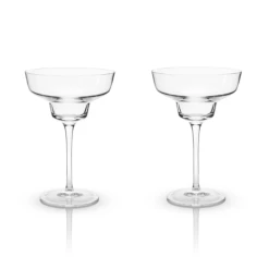 Viski® Angled Crystal Margarita Glasses