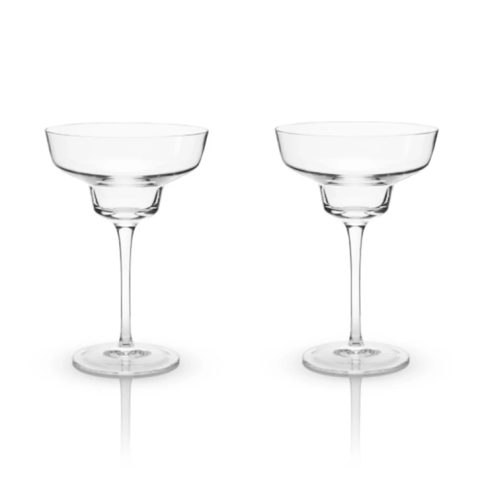 Viski® Angled Crystal Margarita Glasses