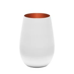 Stolzle 15.75oz Olympia Glass Tumblers - Set Of 2 | White & Bronze