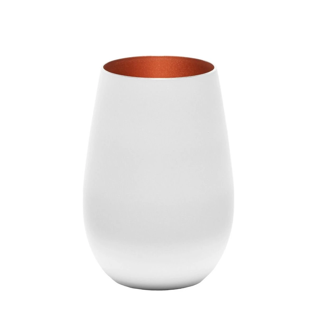 Stolzle 15.75oz Olympia Glass Tumblers - Set Of 2 | White & Bronze