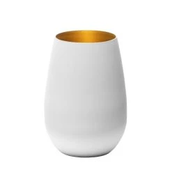 Stolzle 15.75oz Olympia Glass Tumblers - Set Of 6 | White & Gold