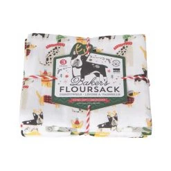 Danica Brands Danica Jubilee Floursack Dishtowels (Set Of 3) | Yule Dogs